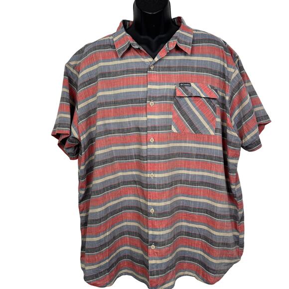 Columbia Sportswear Men's XXL Short Sleeve Button Front Pocket - Picture 1 of 8